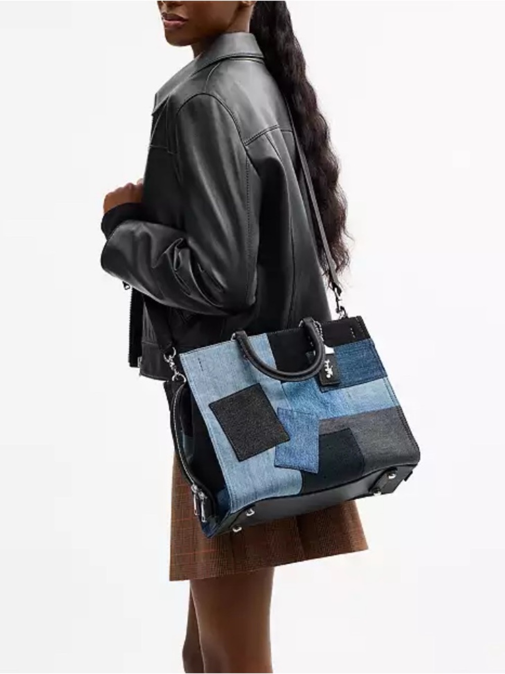 NWT🦋Coach Rogue Bag With Repurposed Denim Patchwork Shoulder CAN10 Rare Limited - Picture 12 of 13
